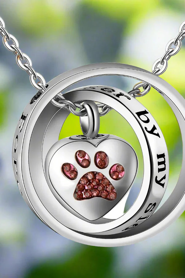 Forever in My Heart - Stainless Steel Paw Print Urn Necklace