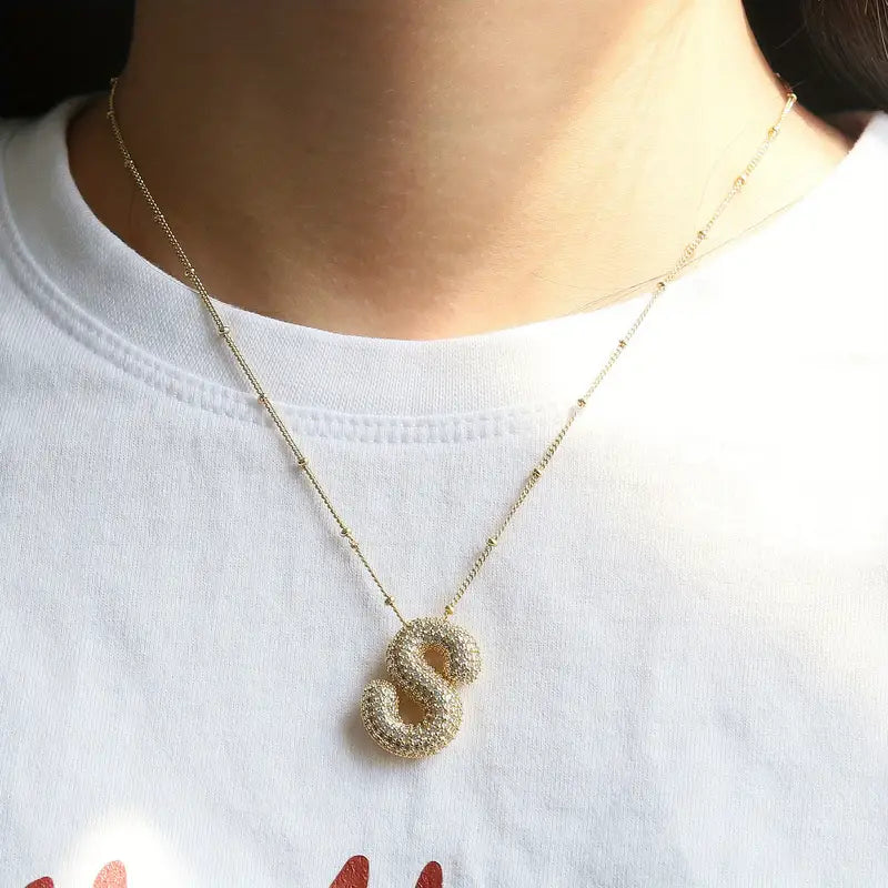 BubbleNote - Personalized Gold Initial Necklace