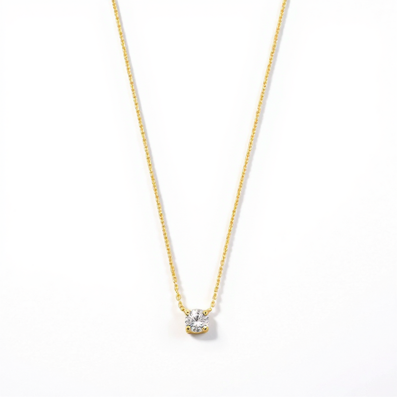 Clea - Moissanite Gold Necklace