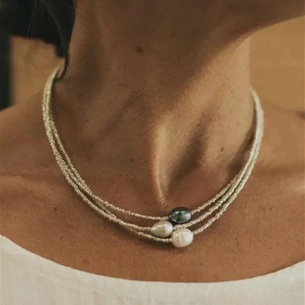 Zara - Classic Vintage Necklace Adorned with Freshwater Pearls