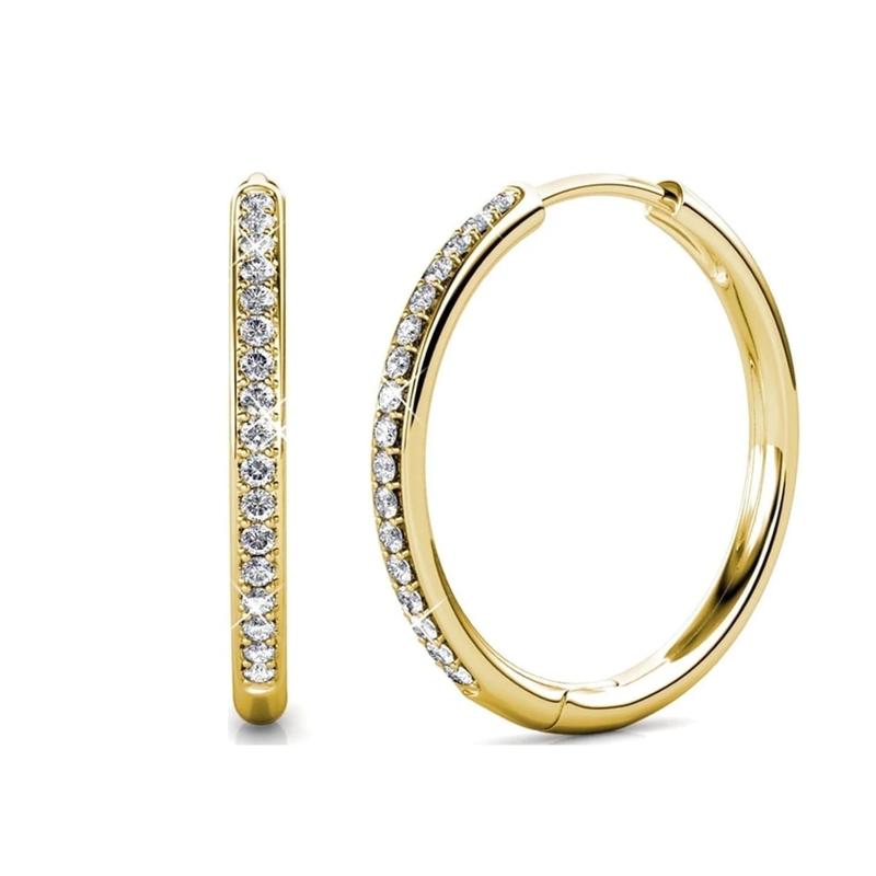 Sorel - Gold Pave Earrings with Elegant Design
