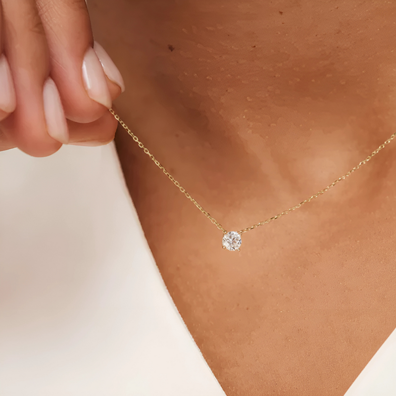 Clea - Moissanite Gold Necklace