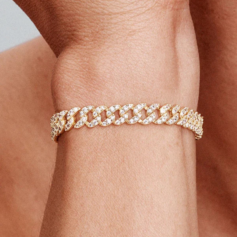 Cubo - Moissanite-Studded Gold Bracelet