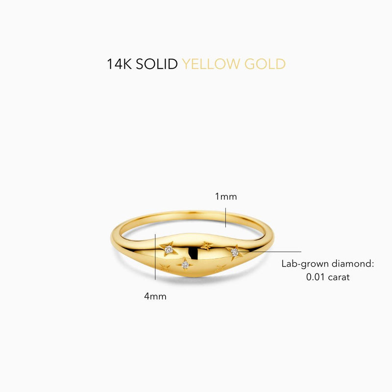Dome - Gold Ring with High-Quality Diamond