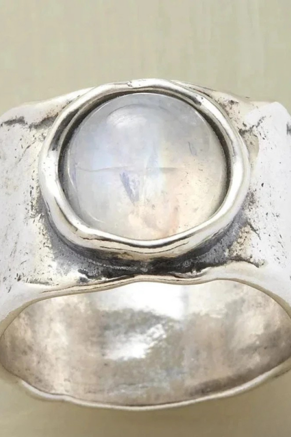 Silver Ring with Moonstone Gemstone