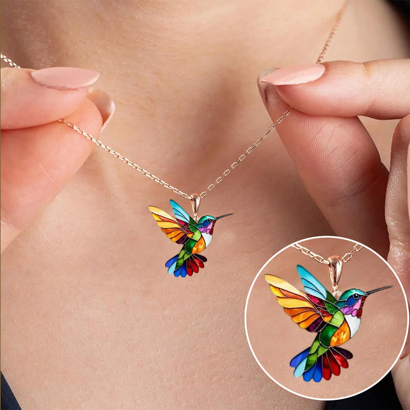 Stunning Hummingbird Necklace with Complimentary Earrings