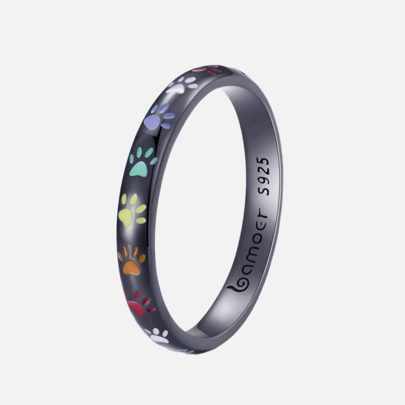 Paw Print Silver Ring