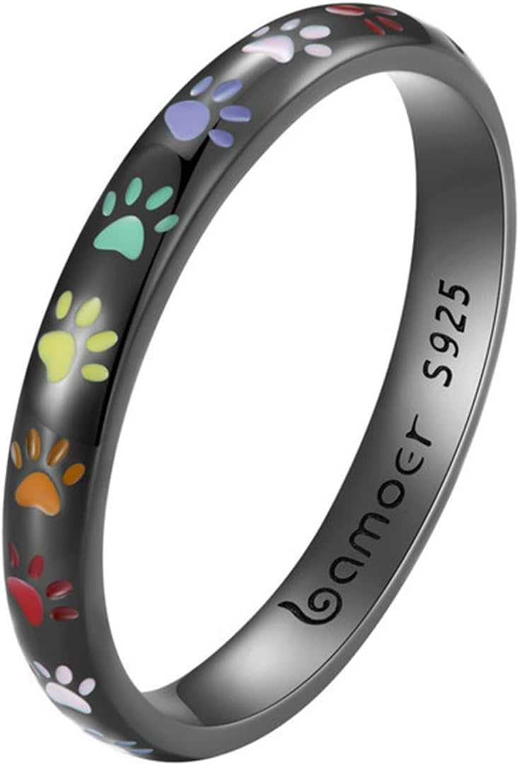 Paw Print Silver Ring