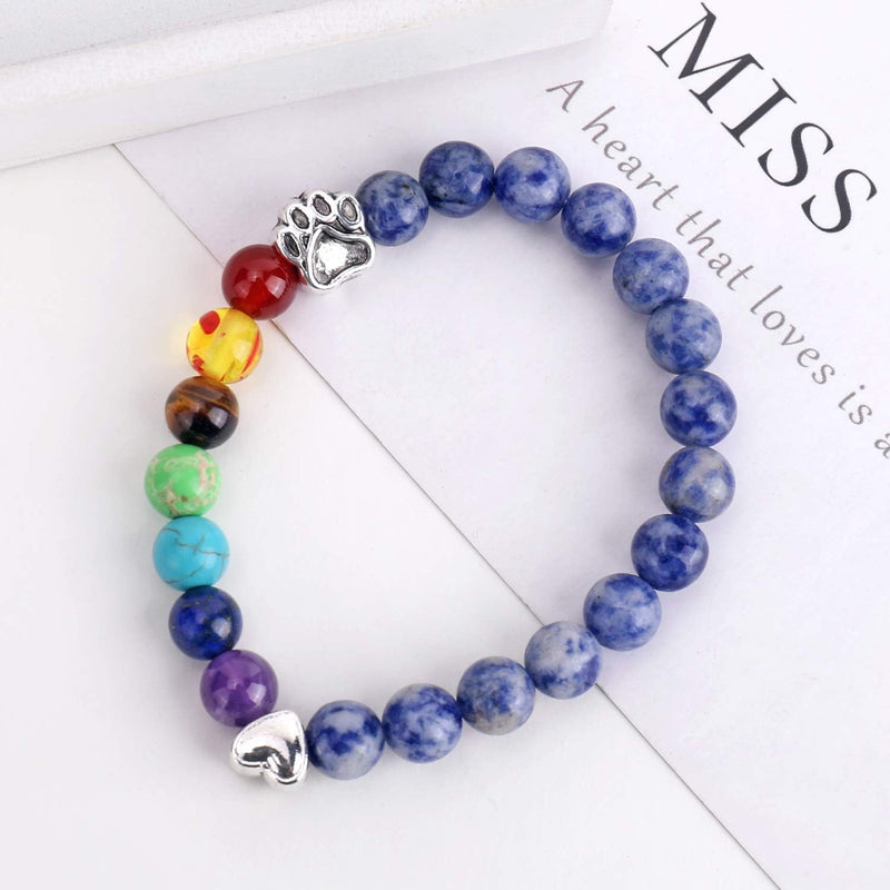 Rainbow Bridge Memorial Bracelet – 7 Chakra Bead Gift for Remembering Your Beloved Pet