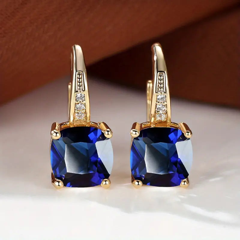 Mystica - Gold Earrings with Precious Stone
