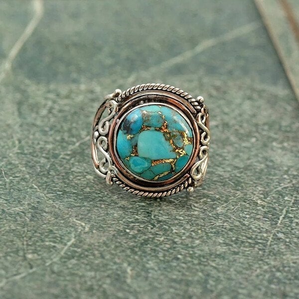 Bohemian Turquoise Statement Ring