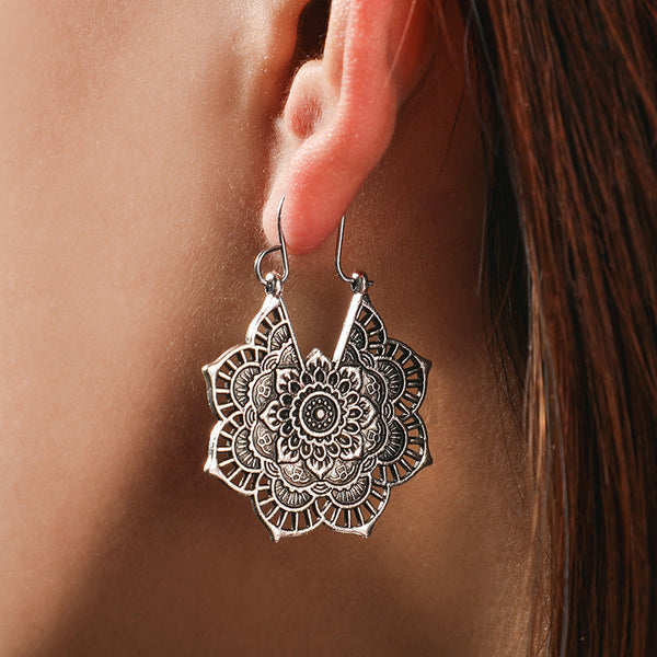 Lotus Flower Mandala Earrings