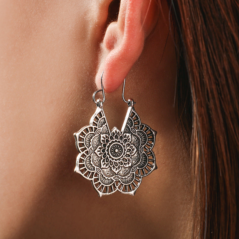 Lotus Flower Mandala Earrings