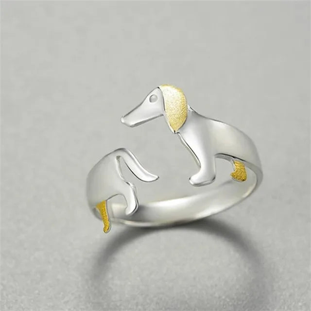Retro Dachshund-Inspired Ring