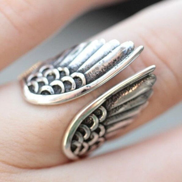 925 Silver Adjustable Angel Ring