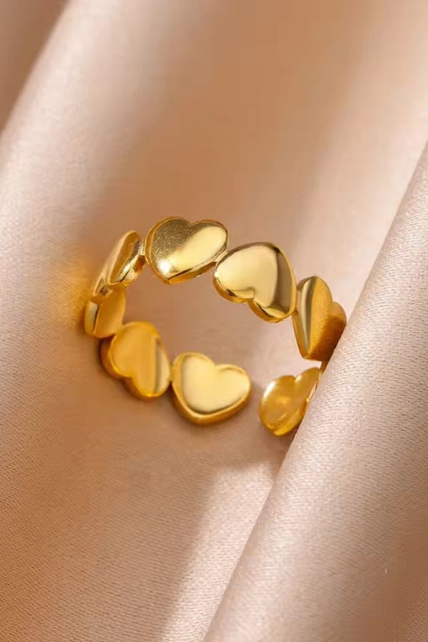 Gold Adjustable Heart-Shaped Ring