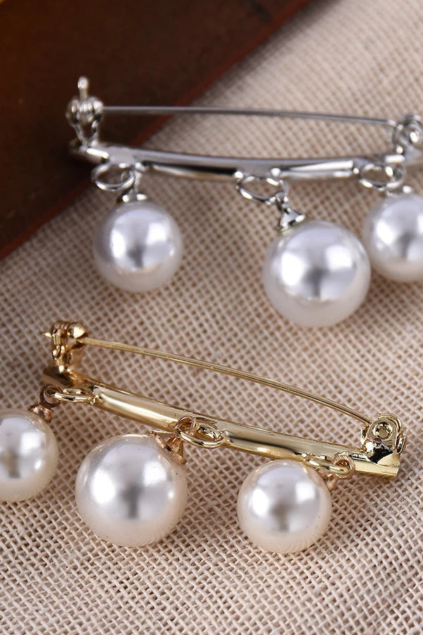 Classic Gold and Silver Vintage Pearl Brooch