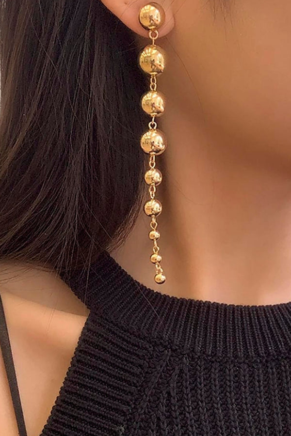 Elegant Golden Pearl Drop Earrings