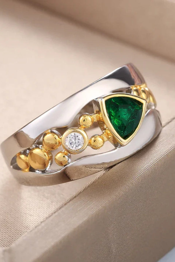 Retro Emerald Glass Ring