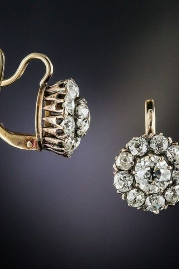 Aurora - Classic Gold Earrings Adorned with Gemstones.