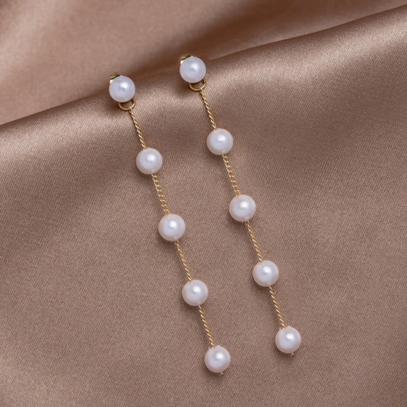 Gold-Dipped Dangling Freshwater Pearl Earrings