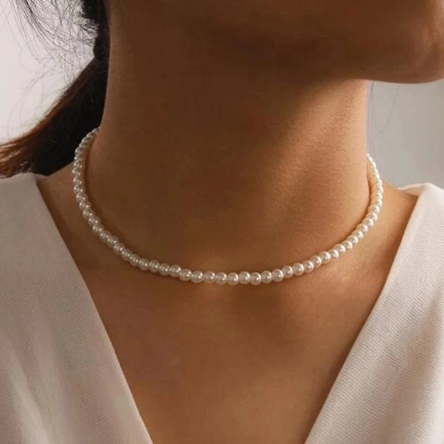 Elegant Silver Pearl Pendant Necklace