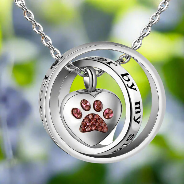 Forever in My Heart - Stainless Steel Paw Print Urn Necklace