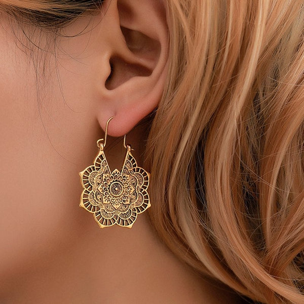 Lotus Flower Mandala Earrings