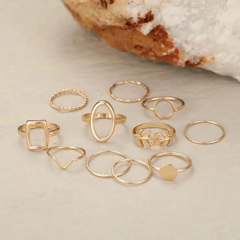 Set of 11 Classic Silver Vintage Rings