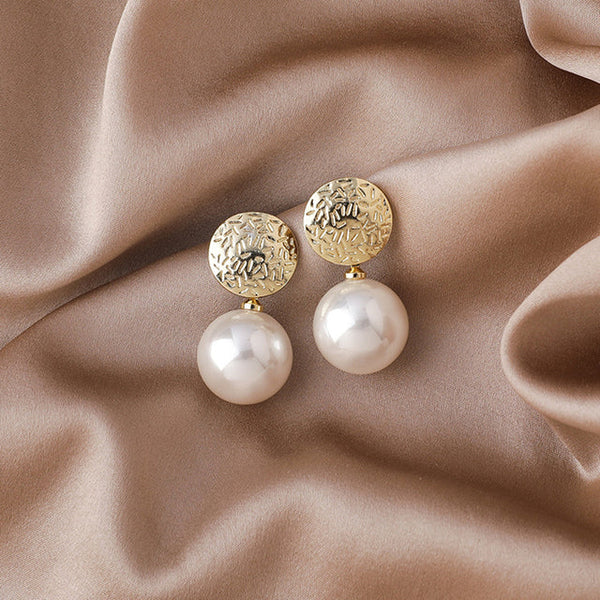Champagne-Colored Pearl Earrings