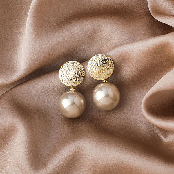 Champagne-Colored Pearl Earrings