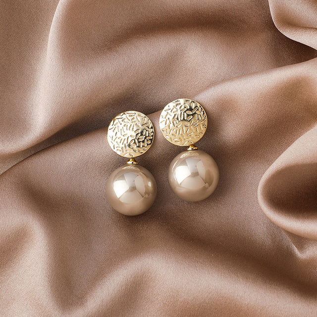 Champagne-Colored Pearl Earrings