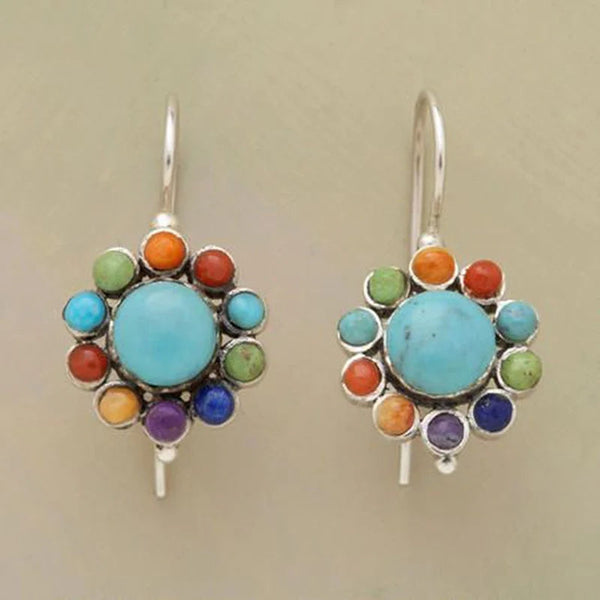 Vibrant Round Turquoise Earrings