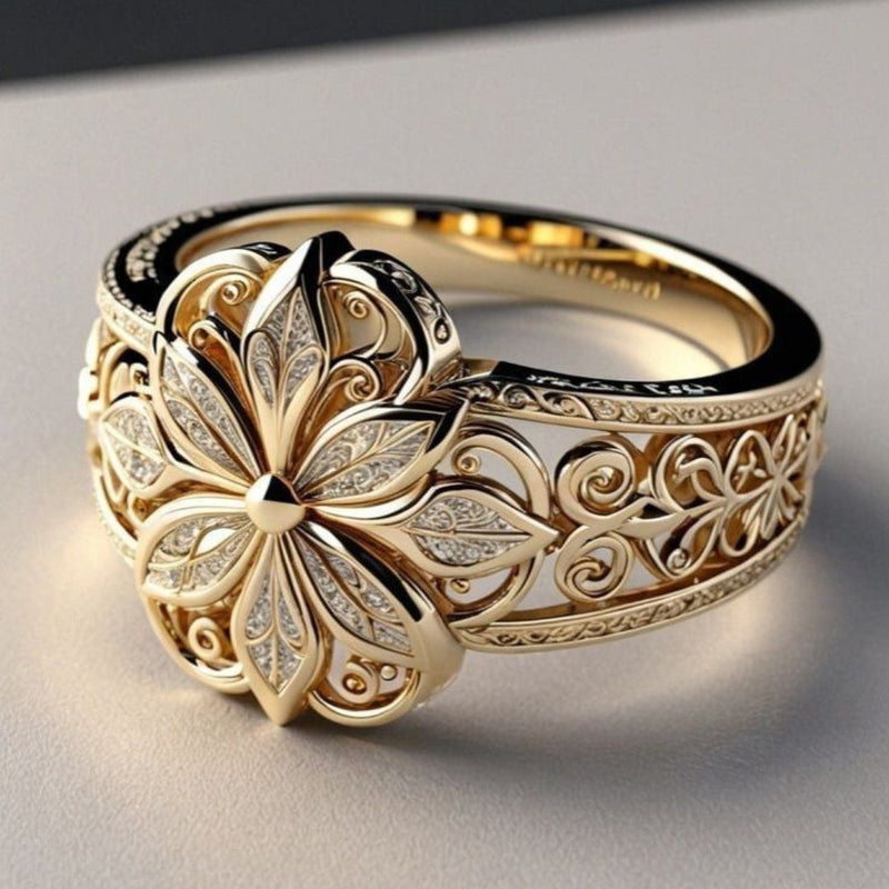 Luxurious Gold Ring Adorned with Zirconia