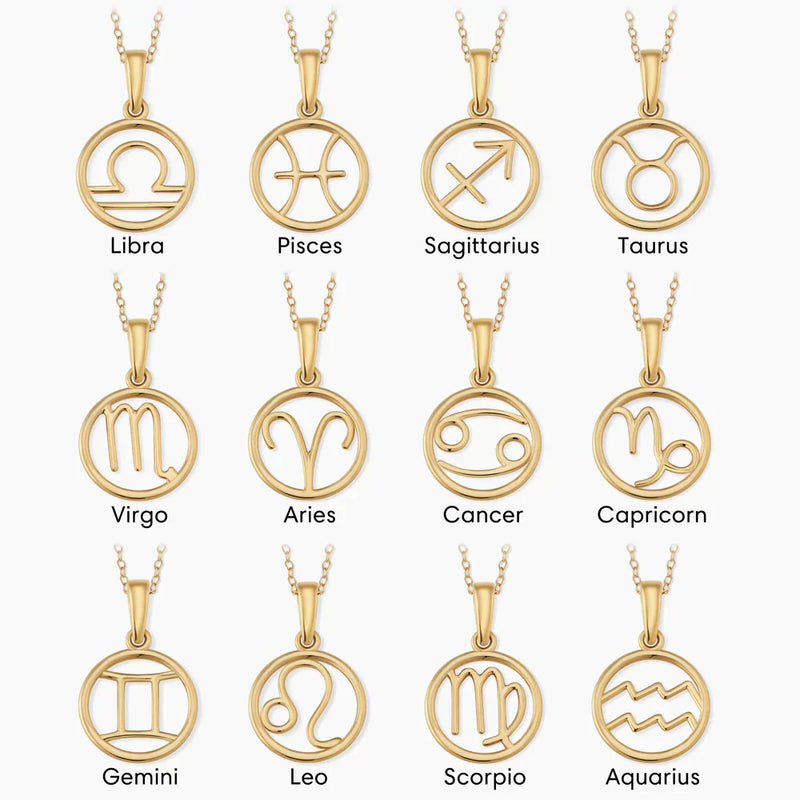 Zodia - Elegant Gold Zodiac Pendant Necklace