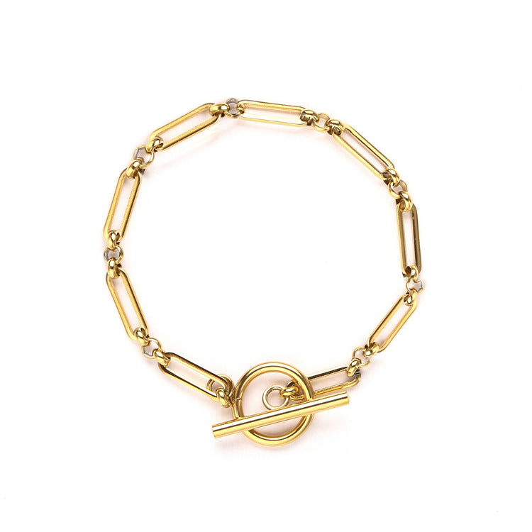 Link Gold T-Bar Bracelet