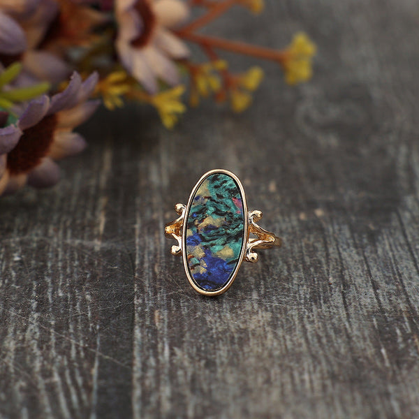 Vintage-Inspired Multicolor Opal Ring