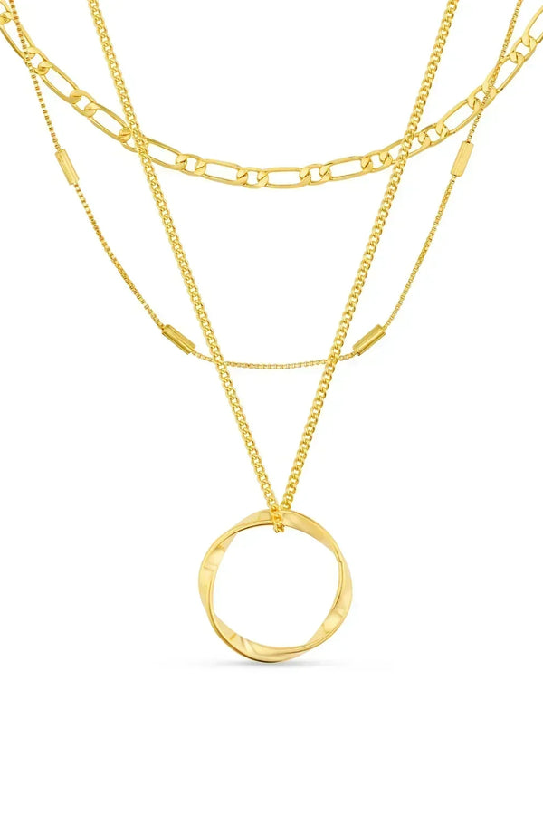 Circa - 18-Carat Gold Necklace with Triple Open Circle Pendant