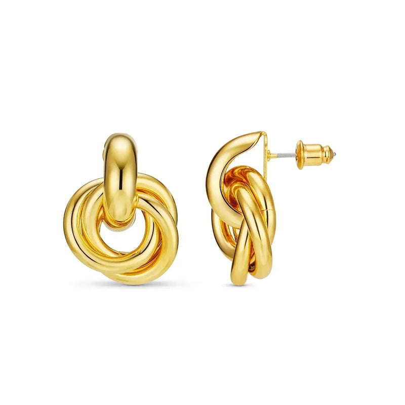 Interlock - Bold Gold Statement Earrings