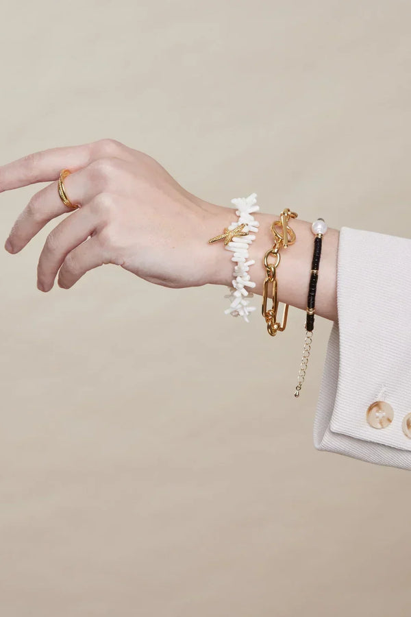 Link Gold T-Bar Bracelet