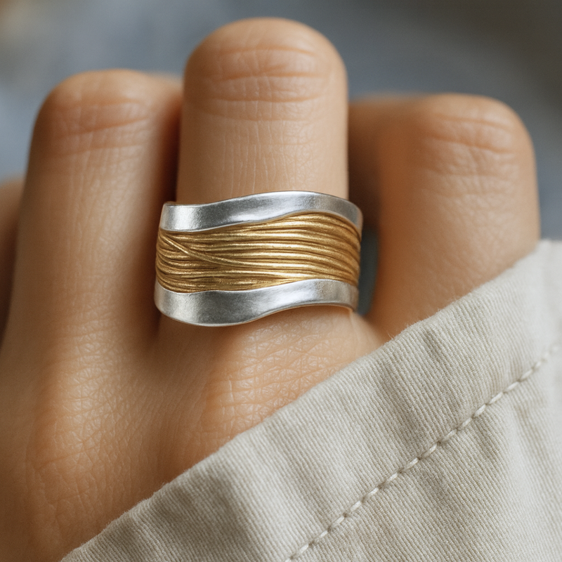 Golden Threads Omelette Ring