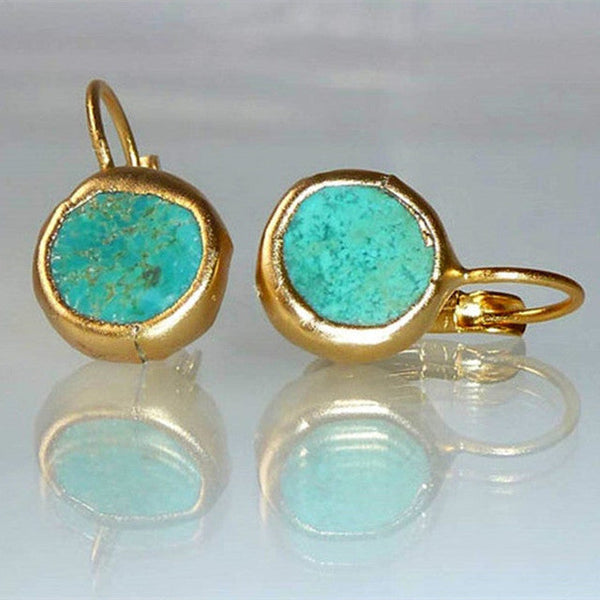 Gold Vintage Turquoise Earrings