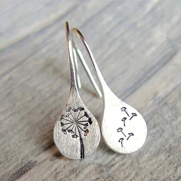 Sterling Silver 925 Dandelion Leaf Earrings