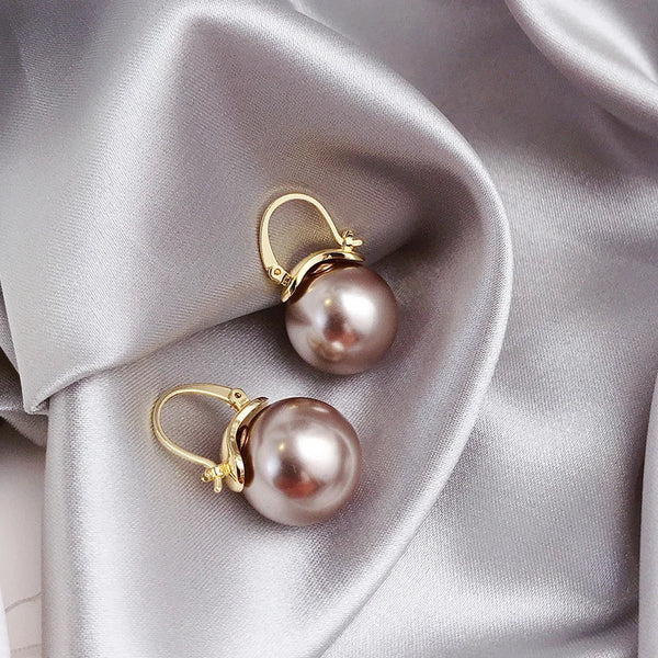 Chunky Gold Pearl Earrings