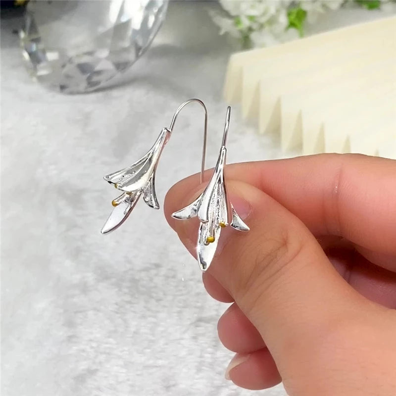 Floral Silver Earrings
