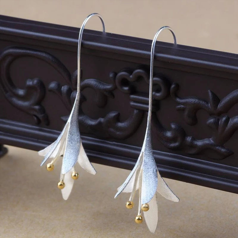 Floral Silver Earrings