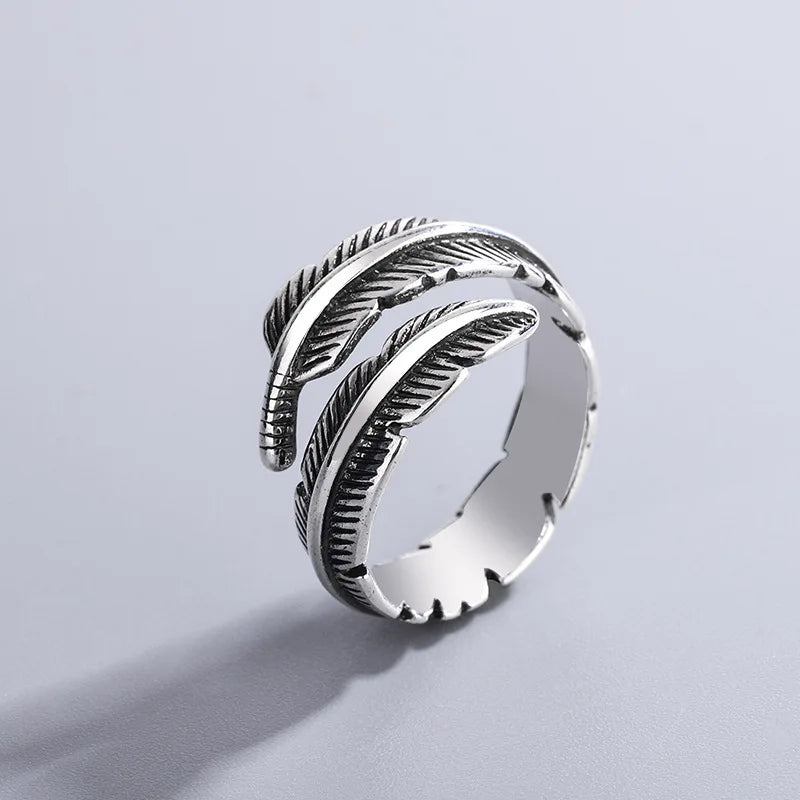 Adjustable Memorial Ring - Angel Feather Design