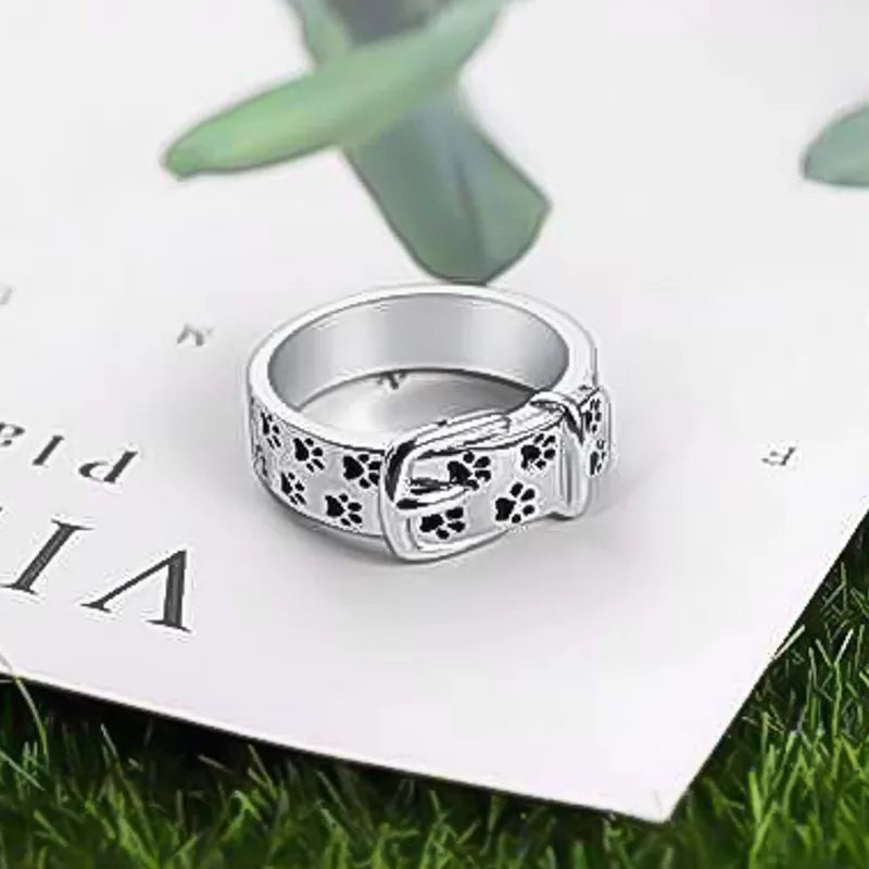 Charming Dog-Themed Collar Ring