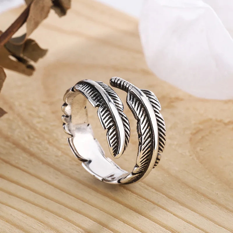 Adjustable Memorial Ring - Angel Feather Design