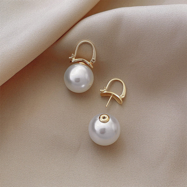 Chunky Gold Pearl Earrings